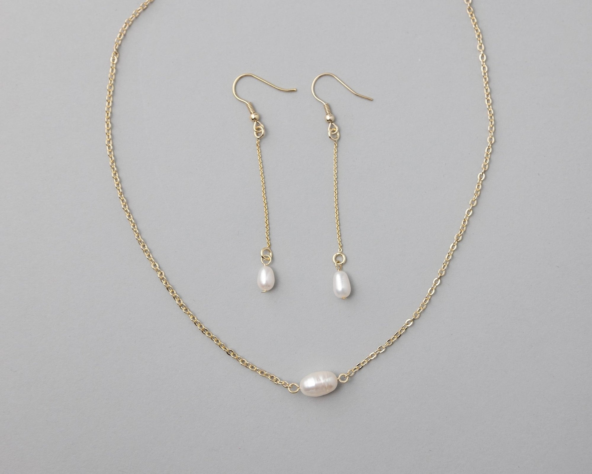 Petite Cultured Pearl Necklace Earrings and Bracelet - Necklace Set - Cassandra Lynne