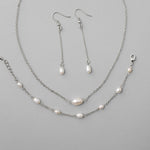 Petite Cultured Pearl Necklace Earrings and Bracelet - Necklace Set - Cassandra Lynne