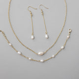 Petite Cultured Pearl Necklace Earrings and Bracelet - Necklace Set - Cassandra Lynne