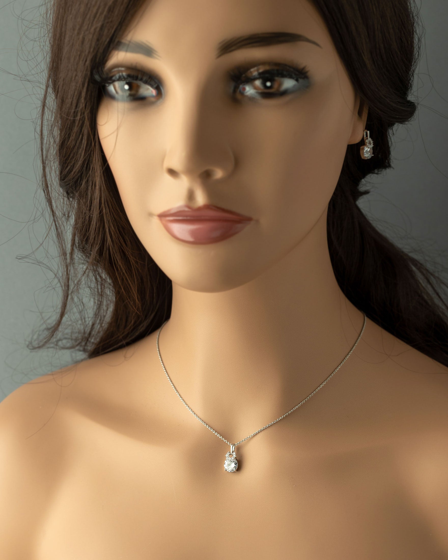 Bridesmaid Pendant Set of Brilliant Round Drops