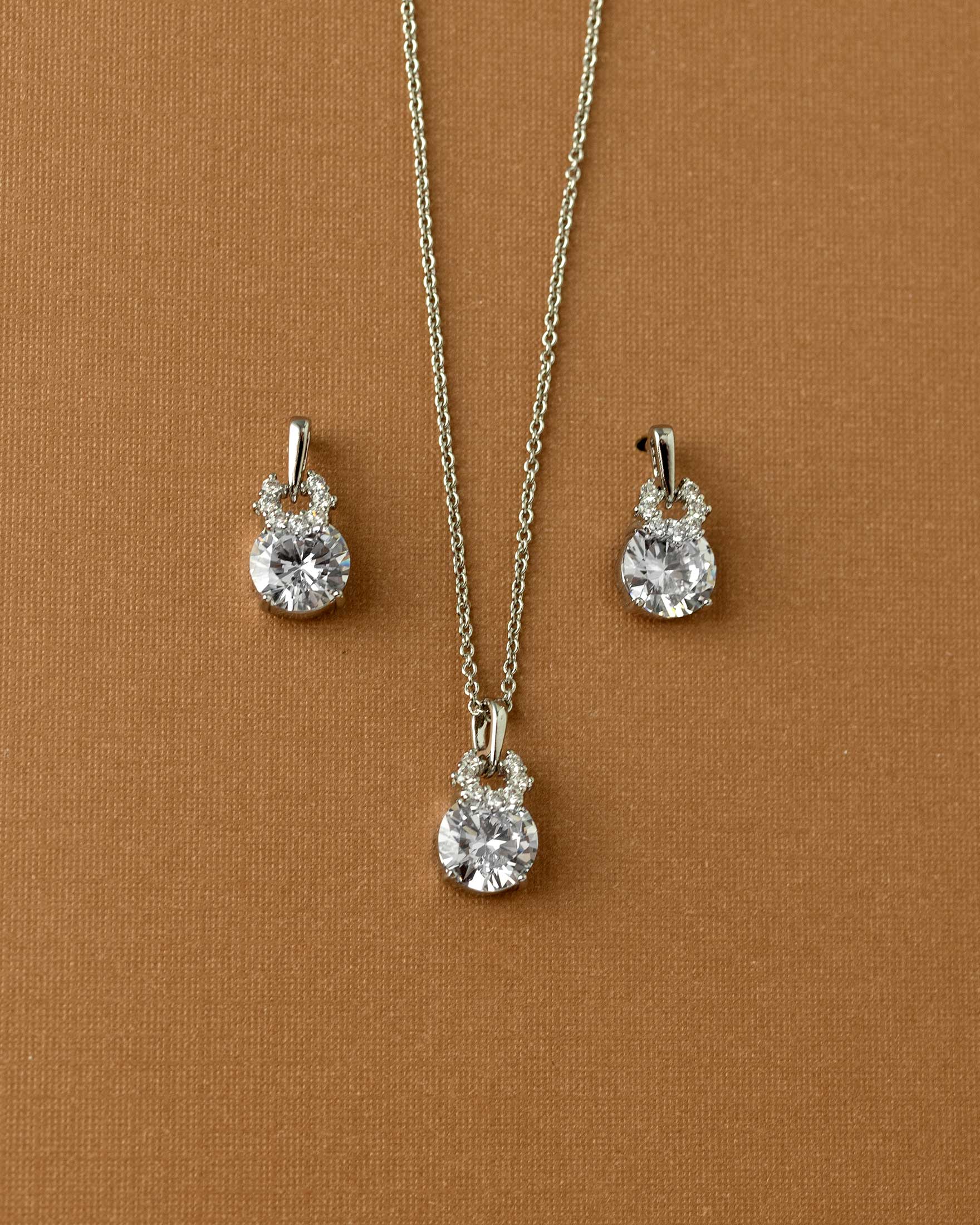 Bridesmaid Pendant Set of Brilliant Round Drops