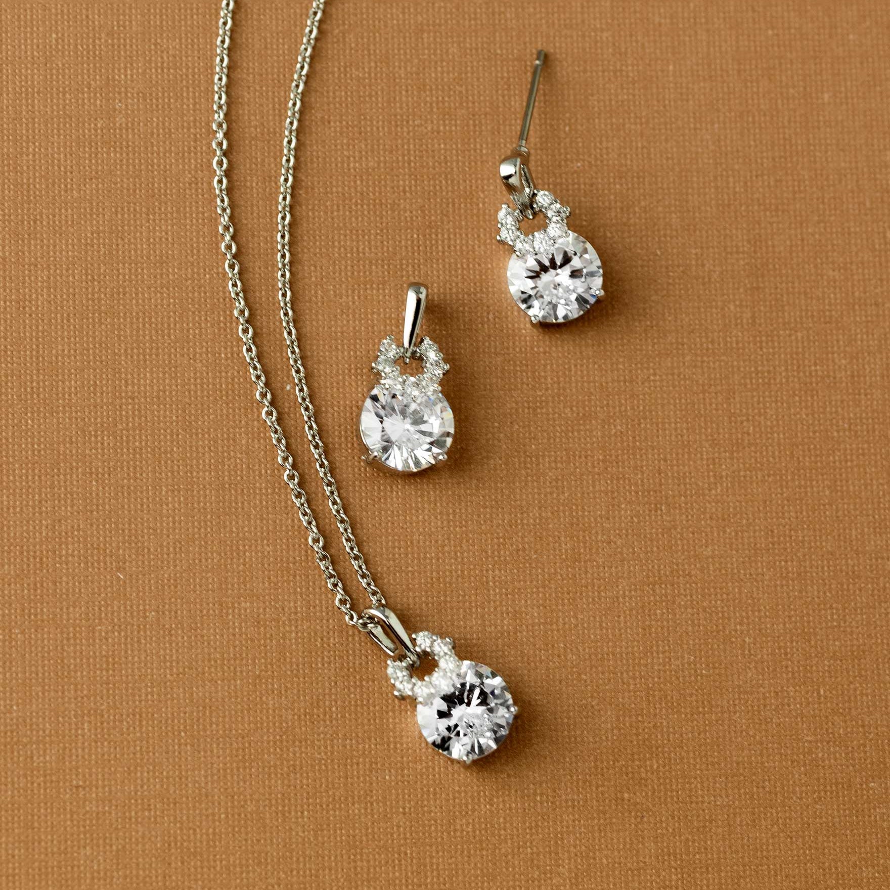 Bridesmaid Pendant Set of Brilliant Round Drops