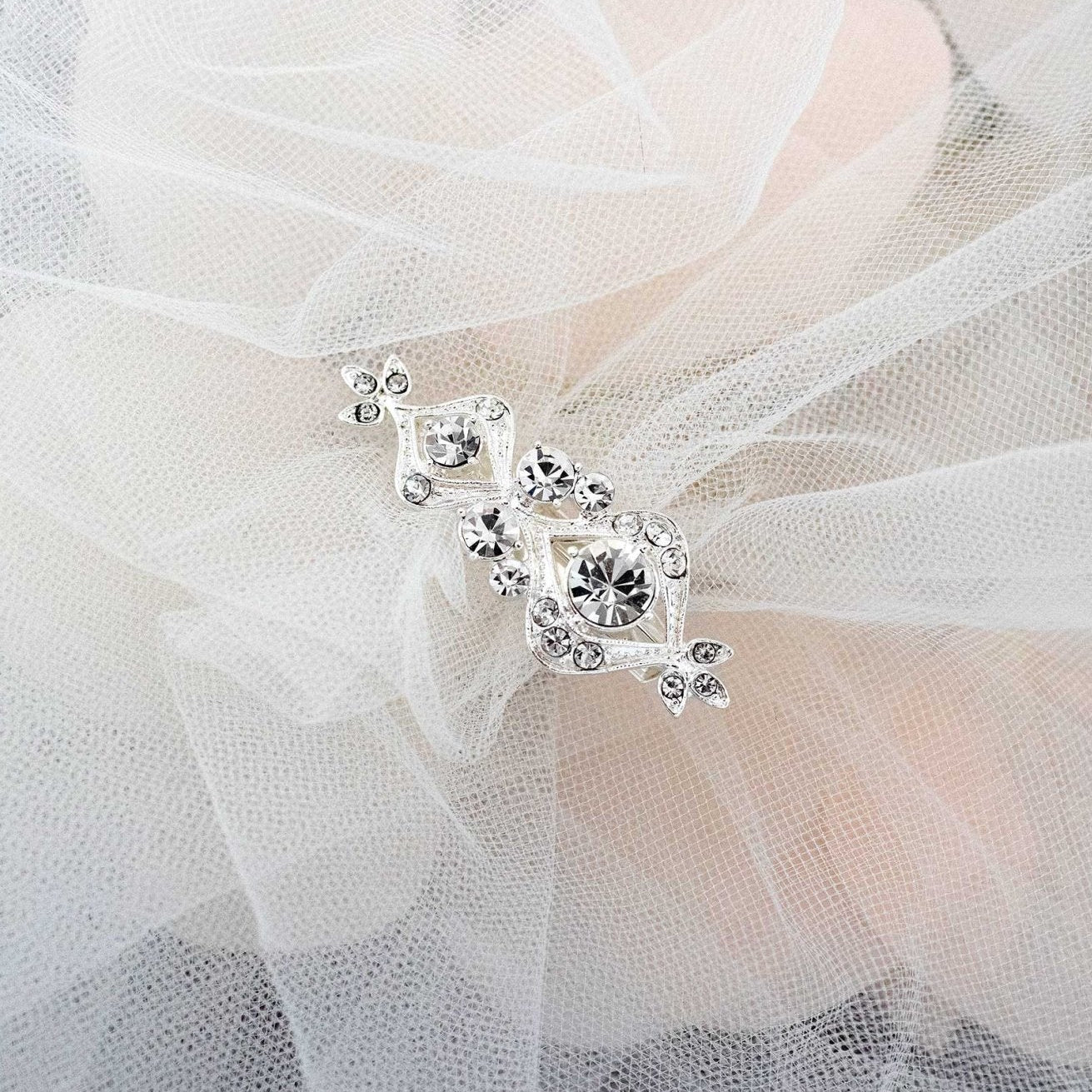 Petite Silver Wedding Hair Clip - Hair Clips - Cassandra Lynne