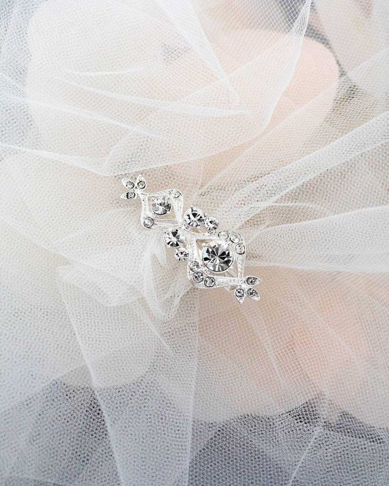 Petite Silver Wedding Hair Clip - Hair Clips - Cassandra Lynne