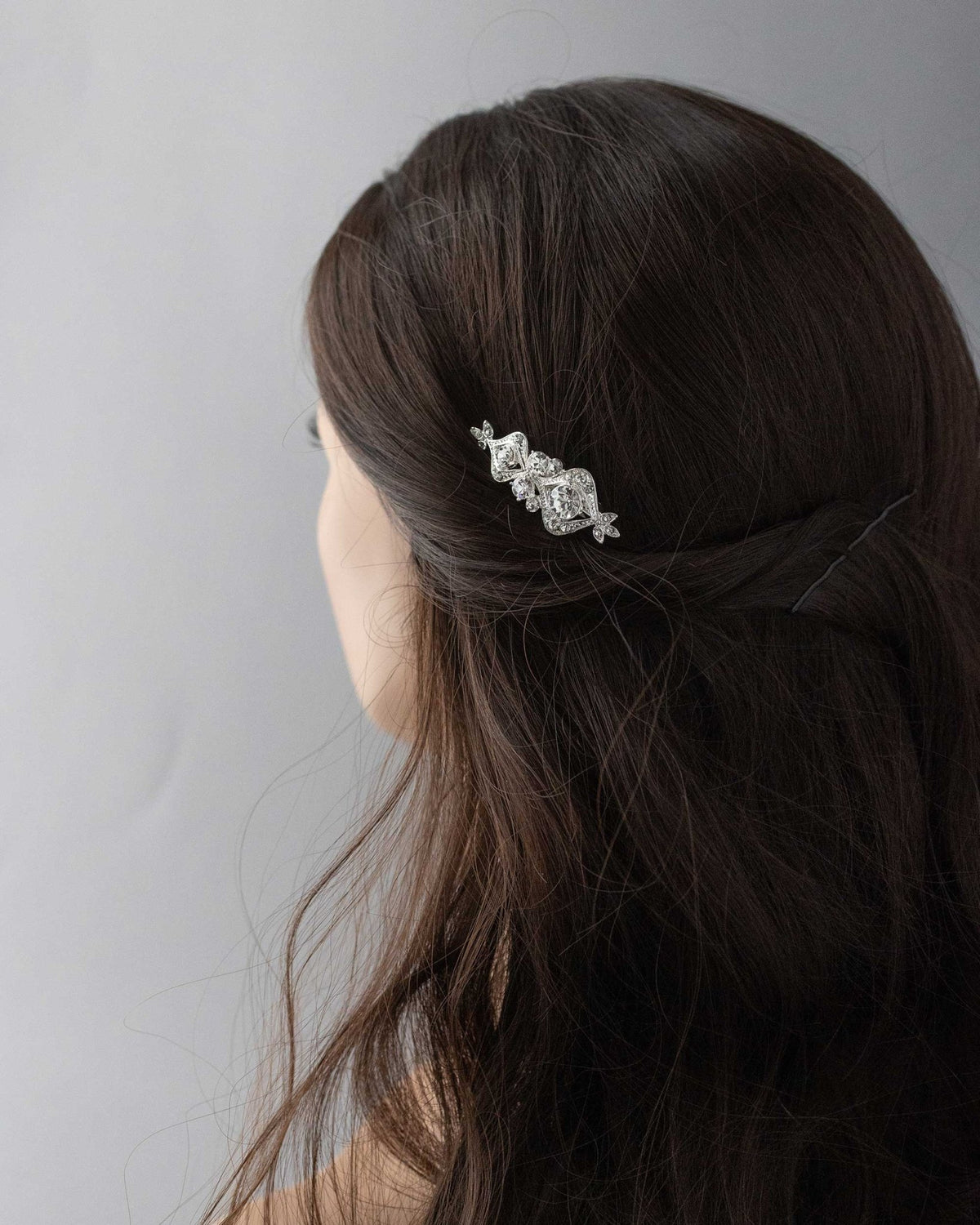 Petite Silver Wedding Hair Clip - Hair Clips - Cassandra Lynne