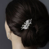 Petite Wedding Clip with Feather and Pearl Design - Hair Clips - Cassandra Lynne