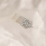 Regal Styled Small Wedding Hair Comb Silver
