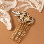 Dainty Regal Wedding Hair Comb Gold
