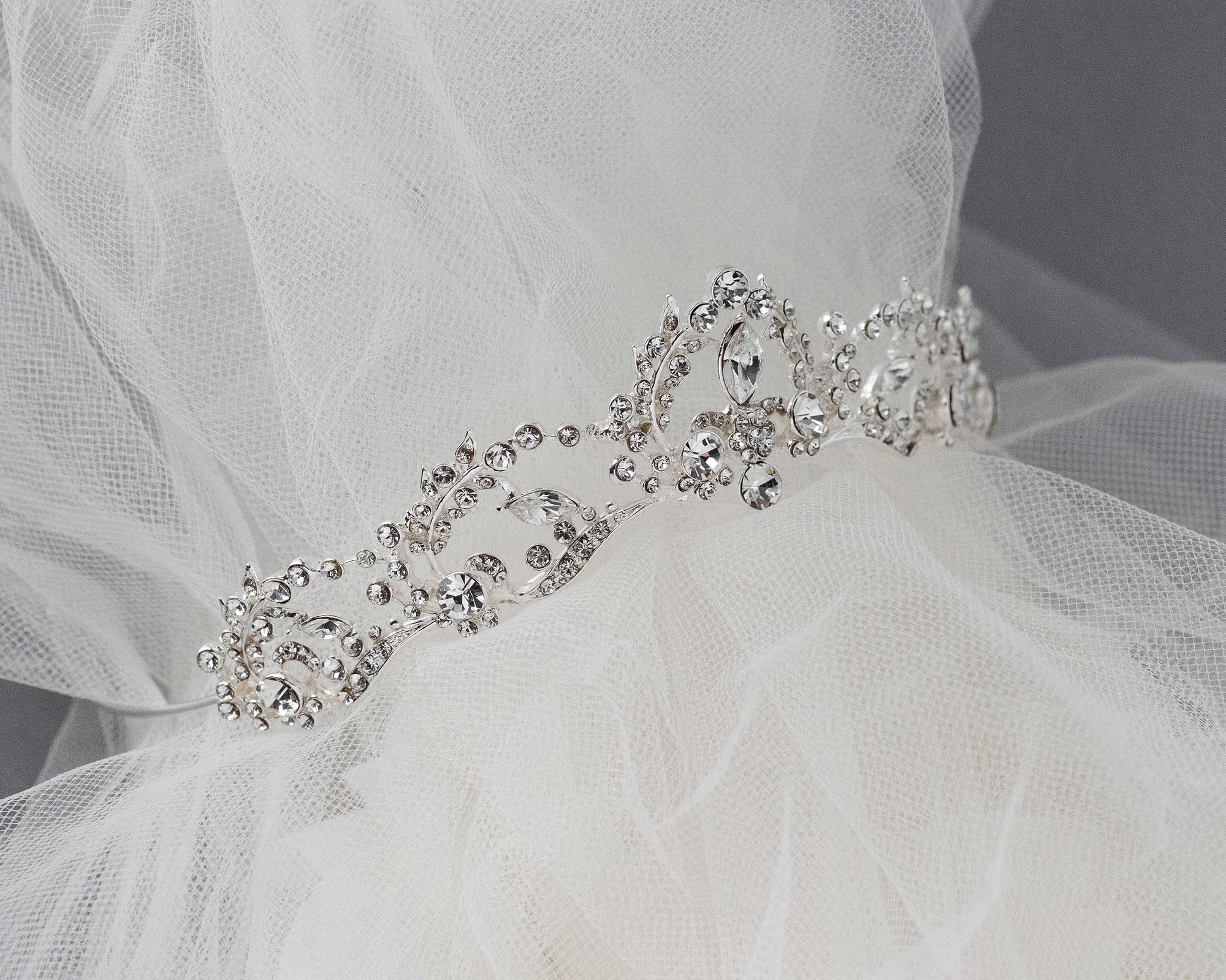 Wedding Tiara with Marquise Vine Design