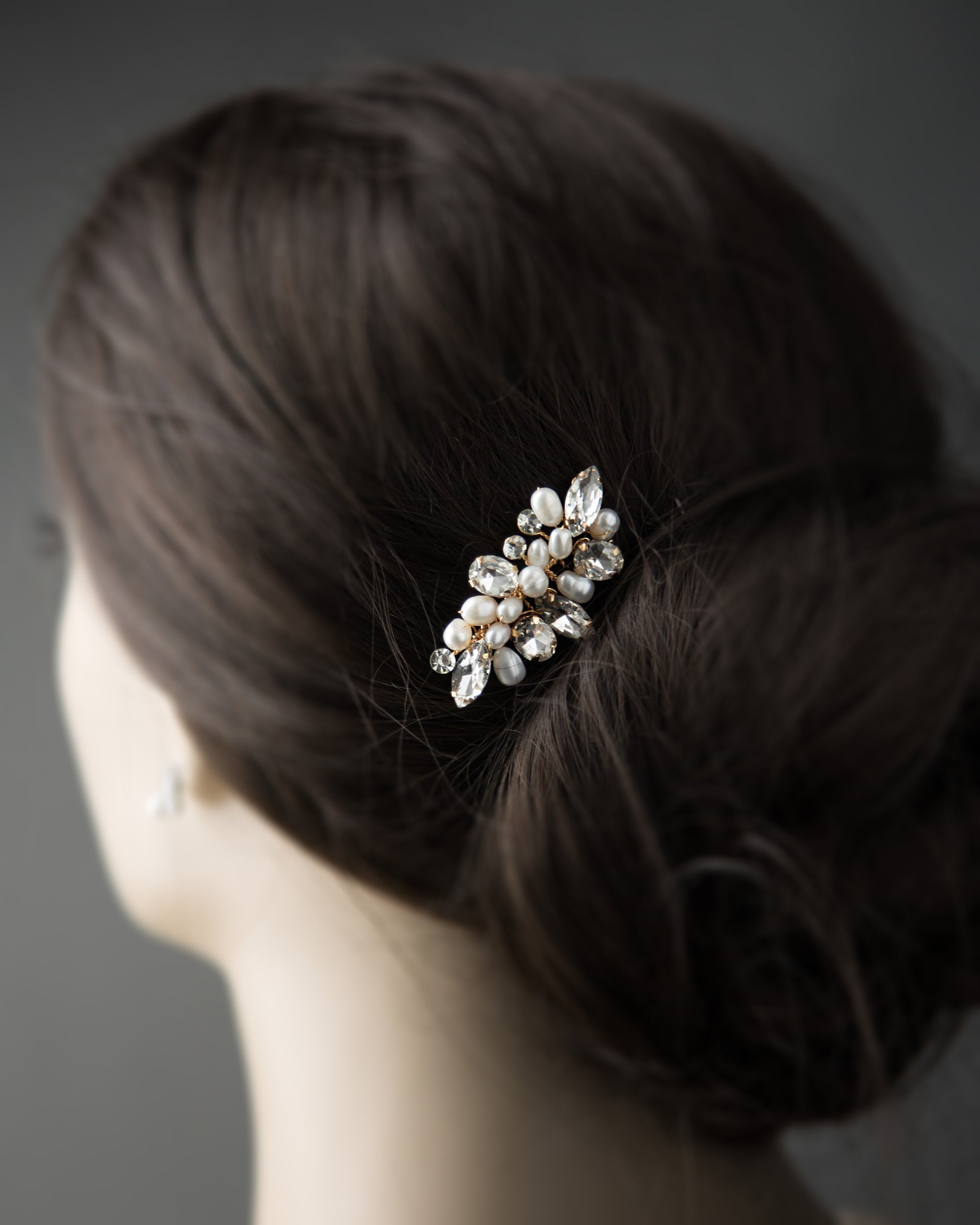 Mini Pearl and Rhinestone Crystal Hair Comb - Cassandra Lynne