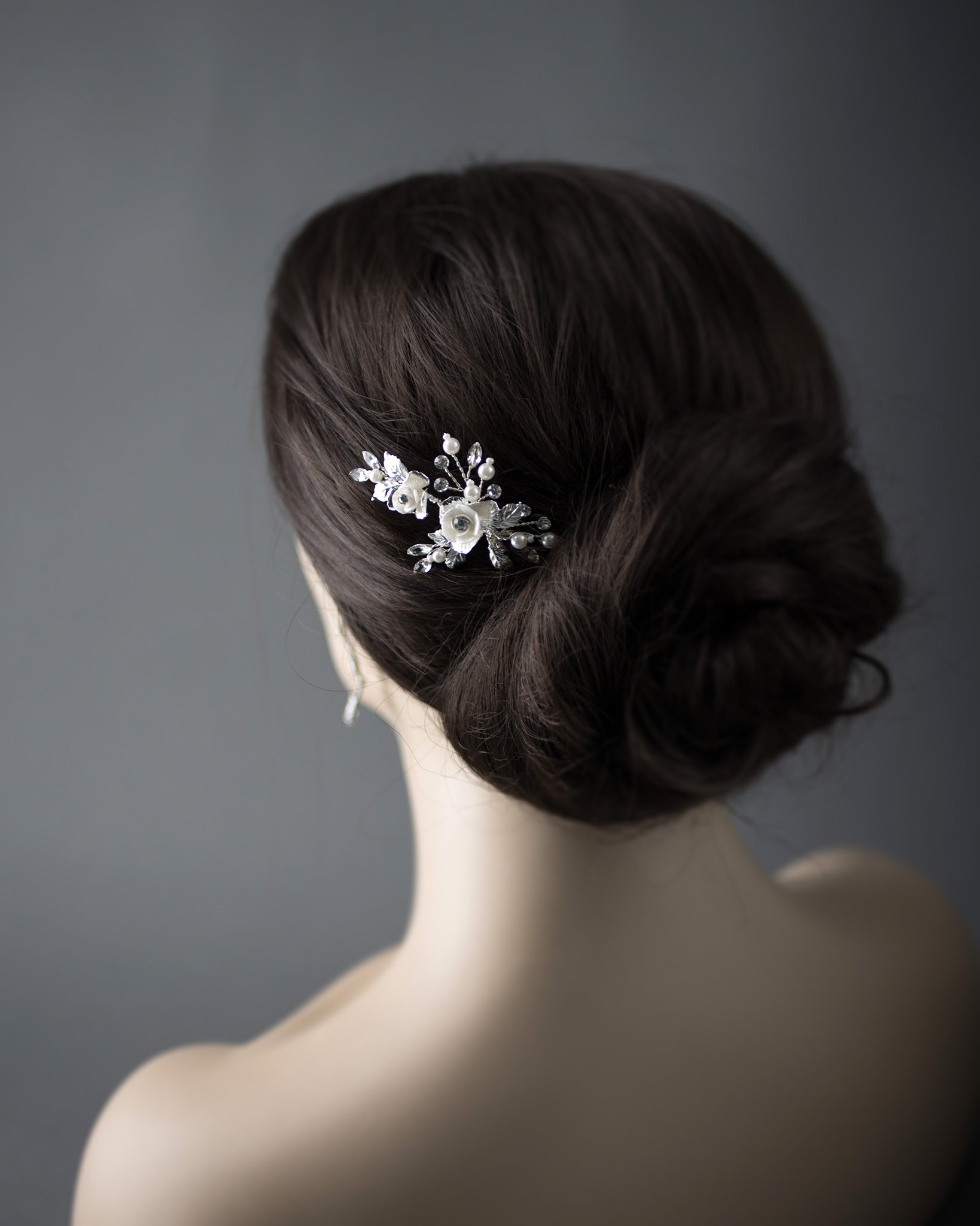Porcelain Flower Wedding Hair Pin - Cassandra Lynne