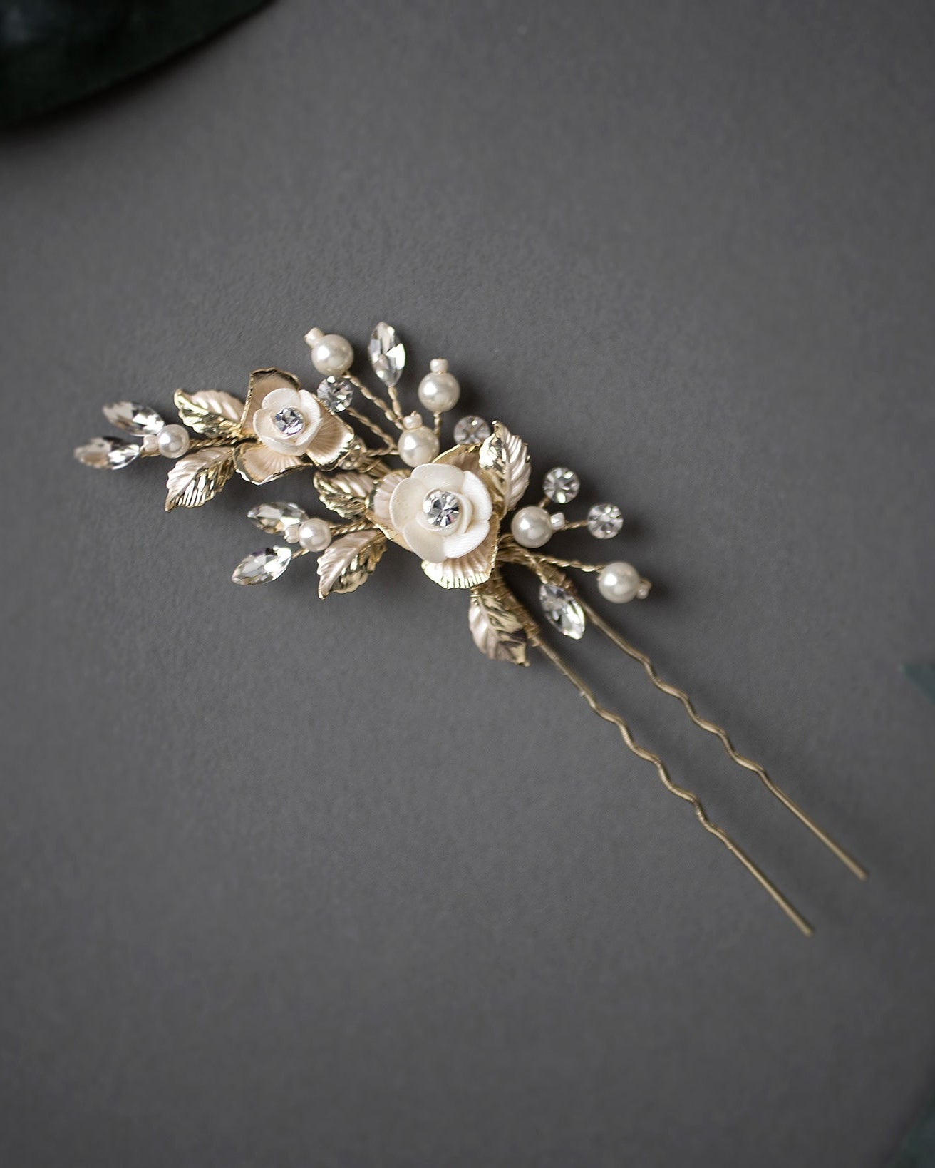 Porcelain Flower Wedding Hair Pin - Hair Pins - Cassandra Lynne