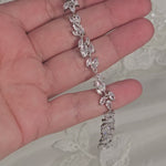Silver CZ bracelet with marquise and pear cut shapes
