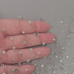 Bridal Veil with ide Scatter Rhinestones Pearls Beads Detail