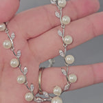 Ivory Pearl Vines Wedding Necklace and Earrings