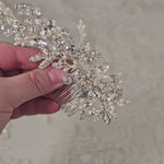 Sparkling Wedding Hair Comb with Pearl Drops- Cassandra Lynne