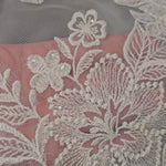 Sequined Ivory Flowers Lace Detail