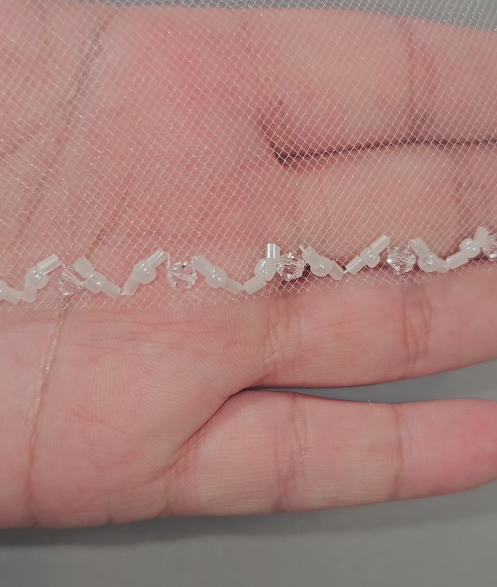 Opaque Beads and Crystal Veil Detail