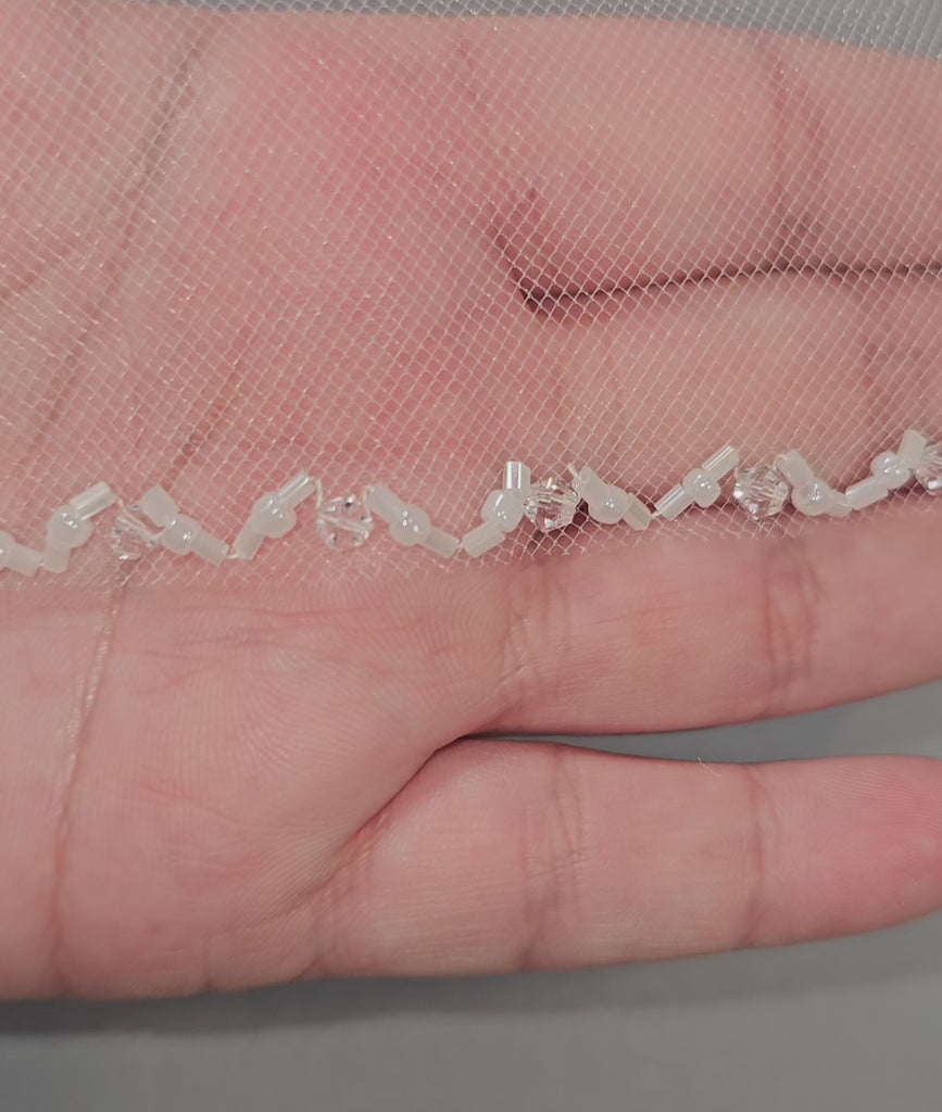Opaque Beads and Crystal Veil Detail