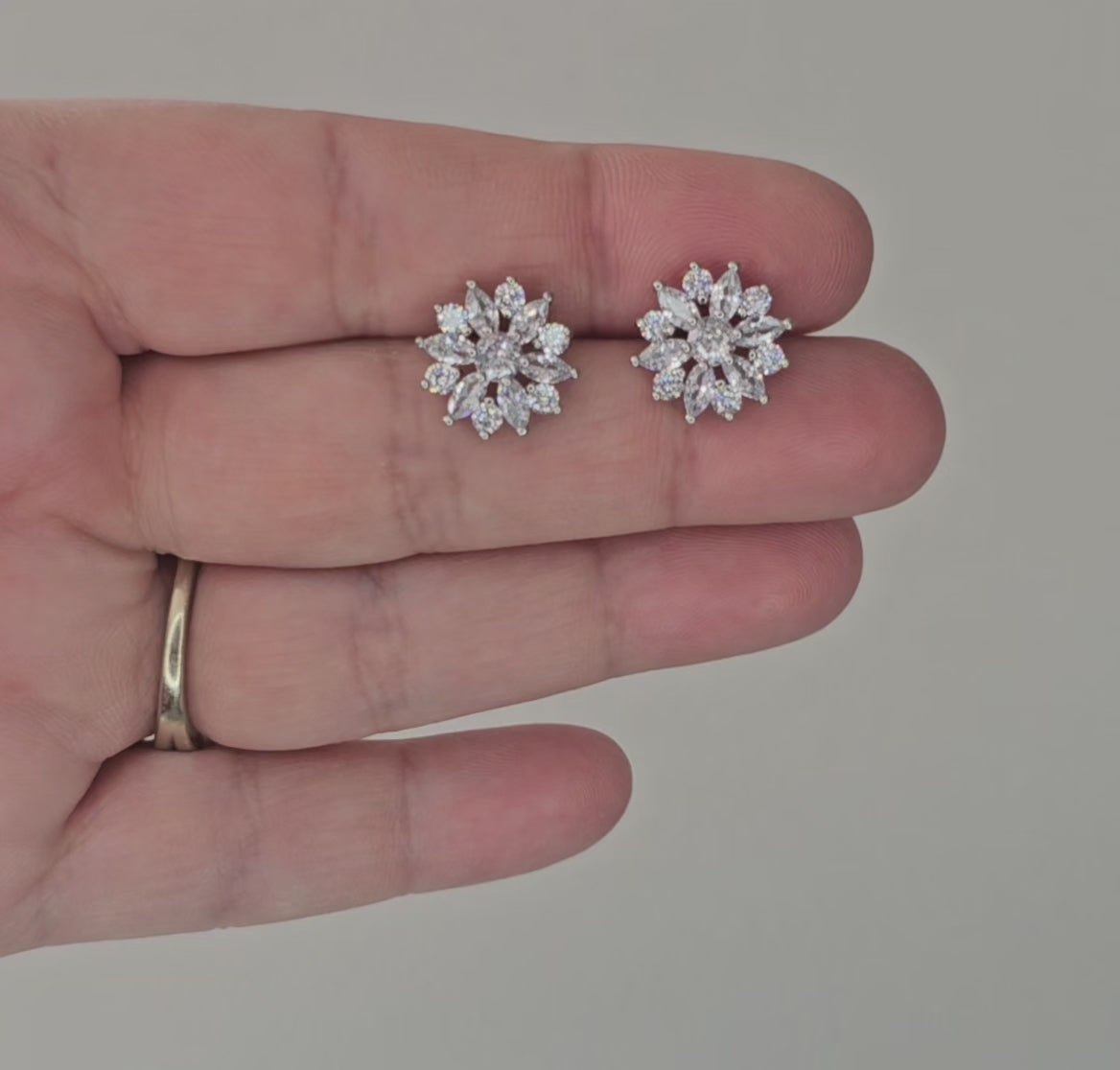 Cz flower stud earring video