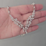 Intricate Silver or Gold Leaf necklace Set for the Bride - Cassandra Lynne