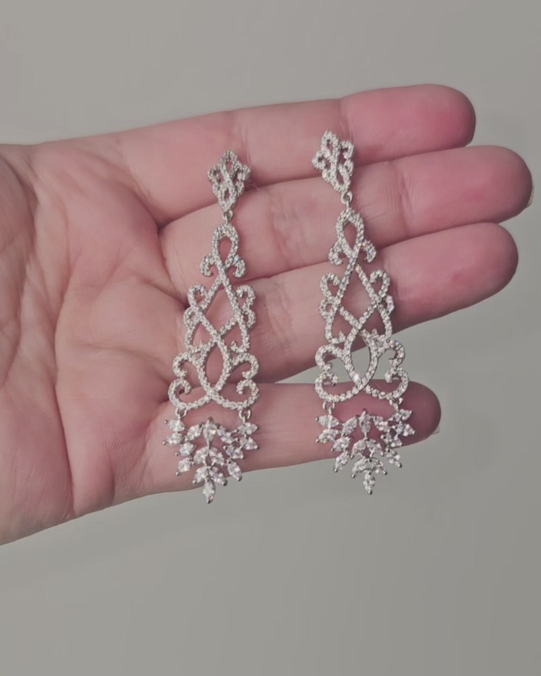 Filigree Earrings for the Bride in Silver - Cassandra Lynne