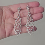 Filigree Earrings for the Bride in Silver - Cassandra Lynne