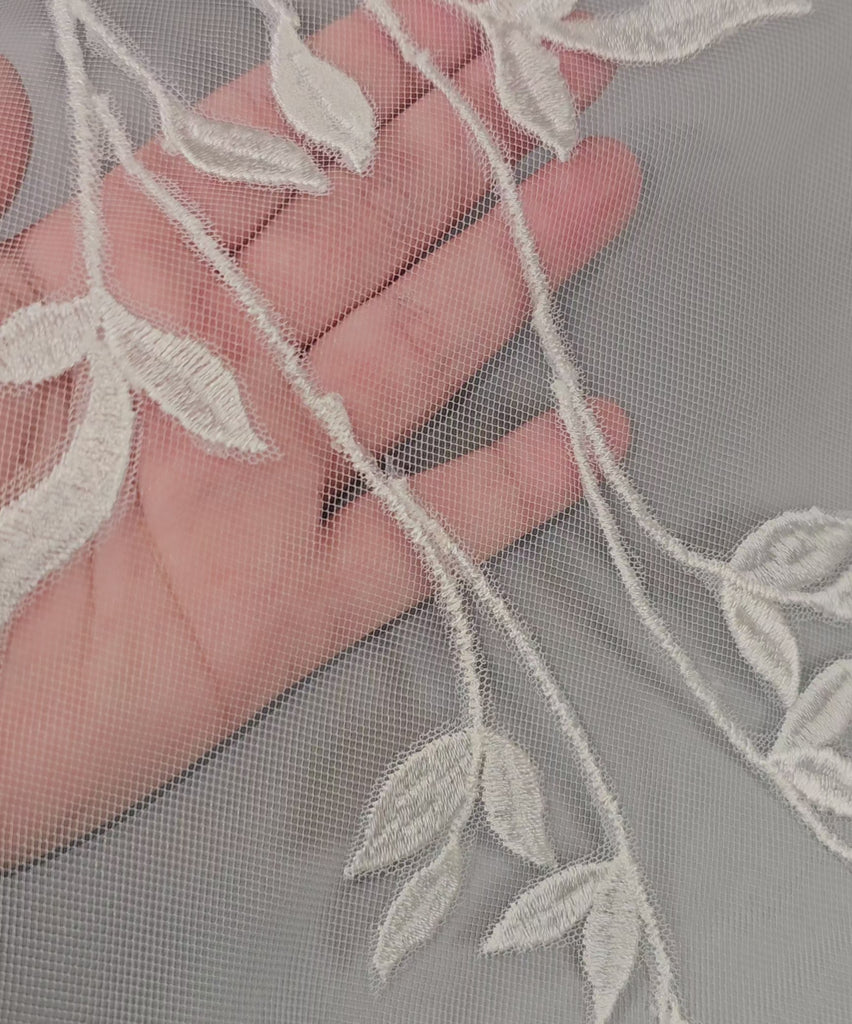 Lace Vine Appliques Ivory Wedding Veil detail