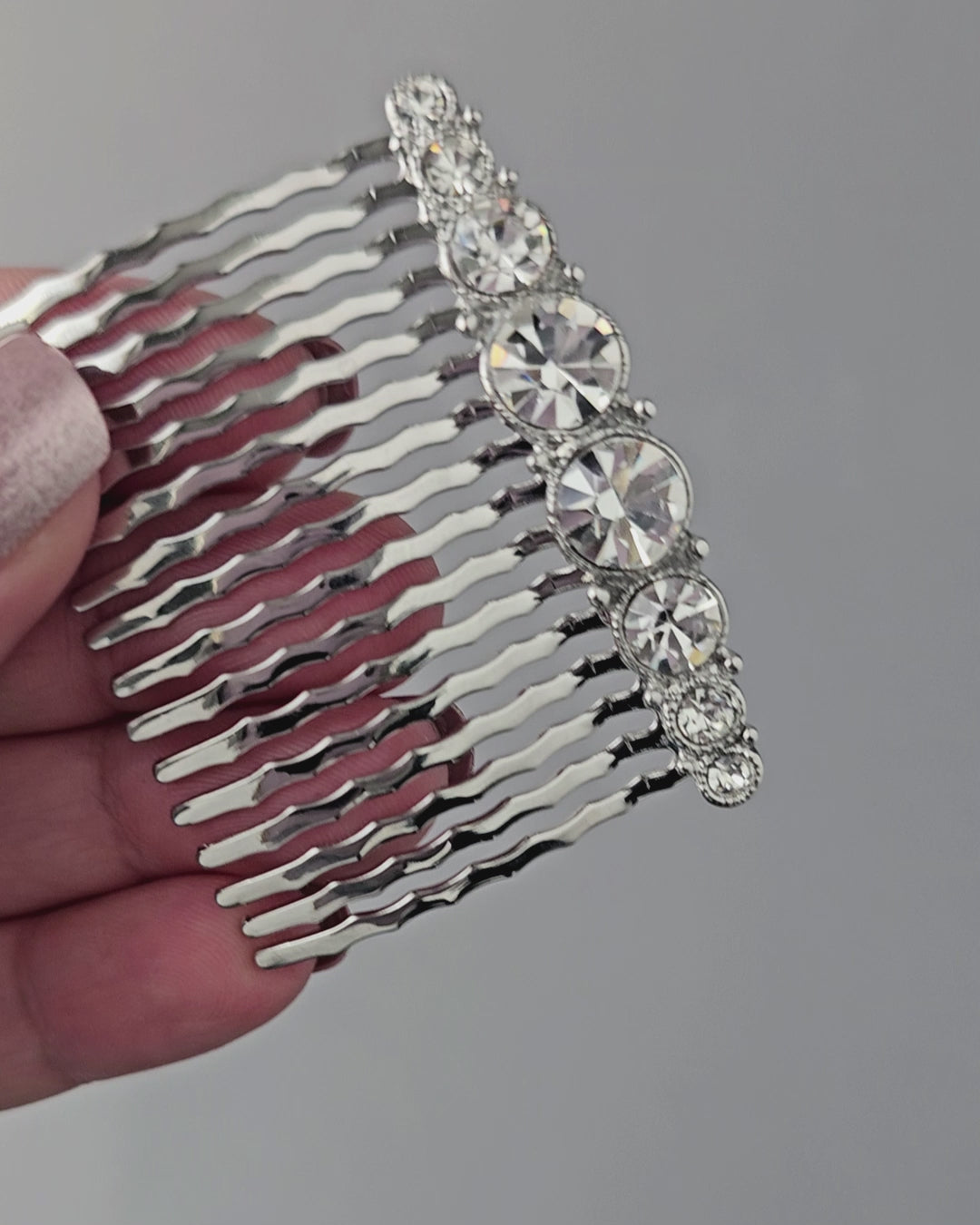 Simple Crystal Bridal Comb Set