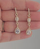 Elegant Pave Drop Bridal Earrings Gold