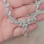Silver White Gold Plated Copper CZ Necklace for special occasions from Cassandra Lynne
