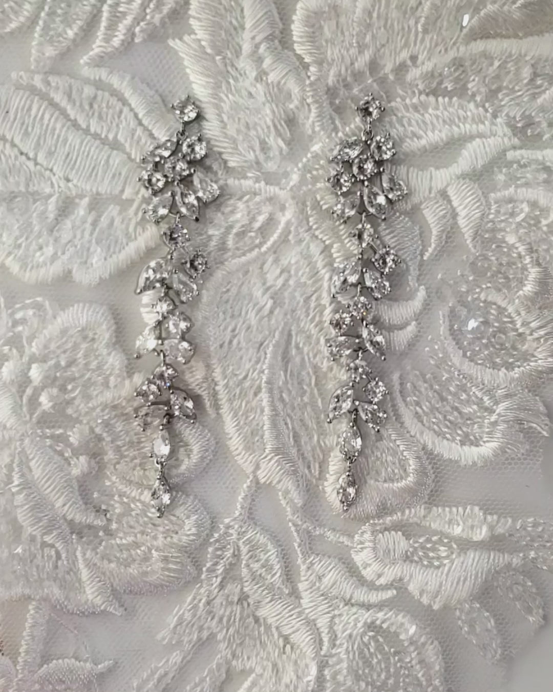 Delicate Multi Shape CZ Dangle Wedding Earrings