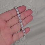 Pearl bracelet with alternating cz and pearls in silver