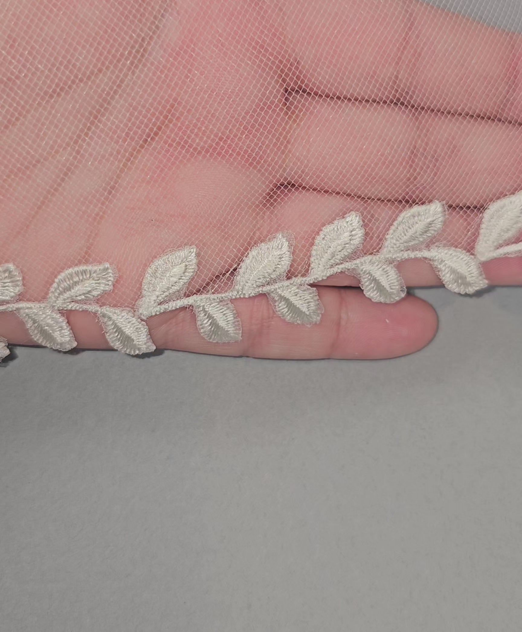 Lace LEaf Edge Wedding Veil LAce Ivory Cassandra Lynne EnVogue