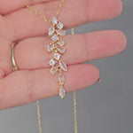 Multi Shape CZ Pendant Necklace Bride Silver Gold Wedding Jewelry - Cassandra Lynne