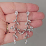 Silver or Gold Wispy Vine Earrings for the Bride Bridal Jewelry- Cassandra Lynne