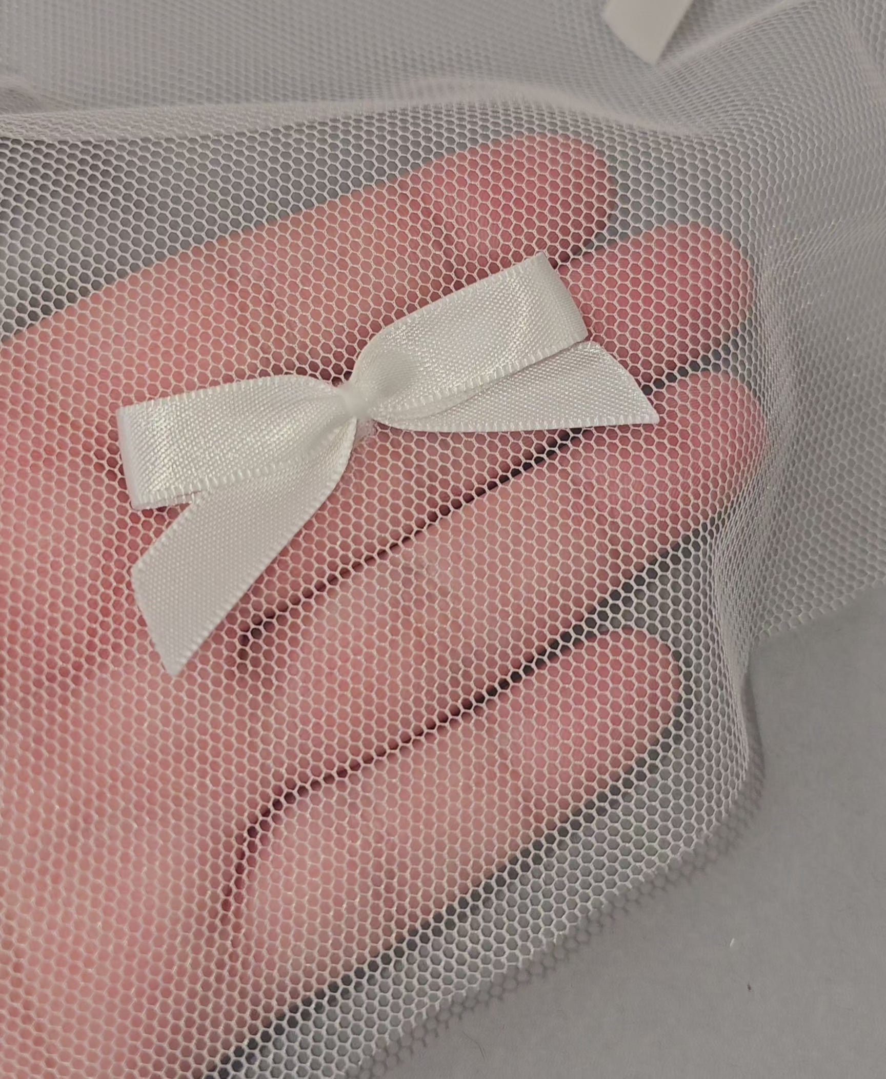 satin bow scatter wedding veil