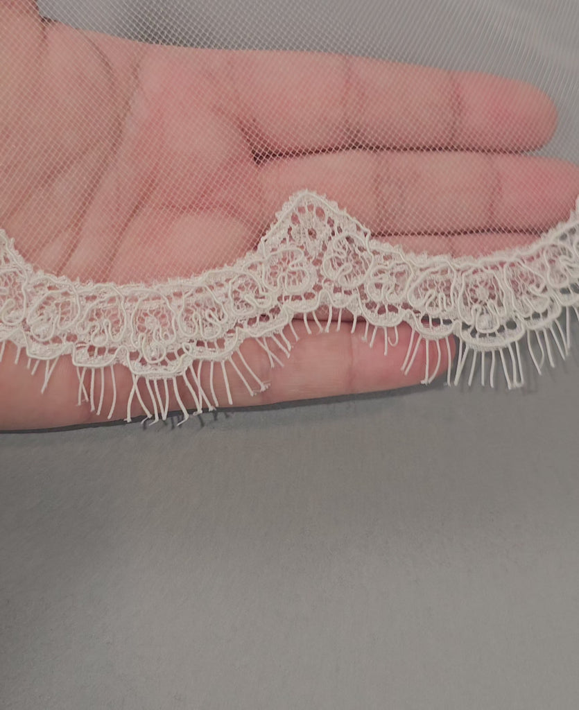 chantilly scallop lace detail
