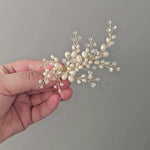 Gold Wedding hair Clip with Pearls- Cassandra Lynne