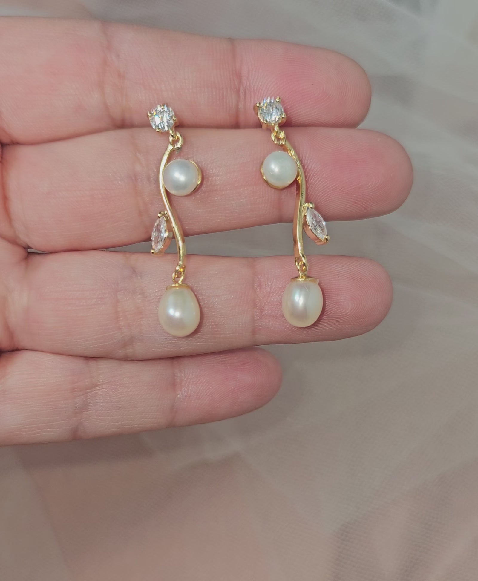 Freshwater Pearl Wedding Earrings
