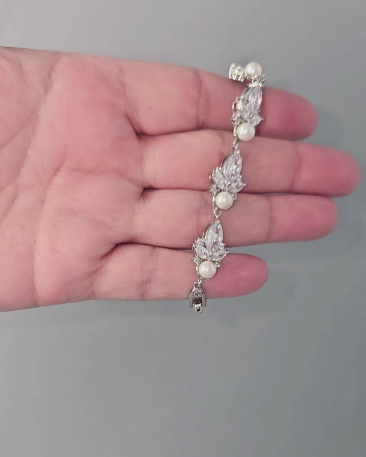 Vintage Styled Pearl Bridal Bracelet - Cassandra Lynne