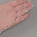 wedding veil detail of crystal beads pearls