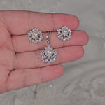 Silver wedding jewelry with ivory pearls