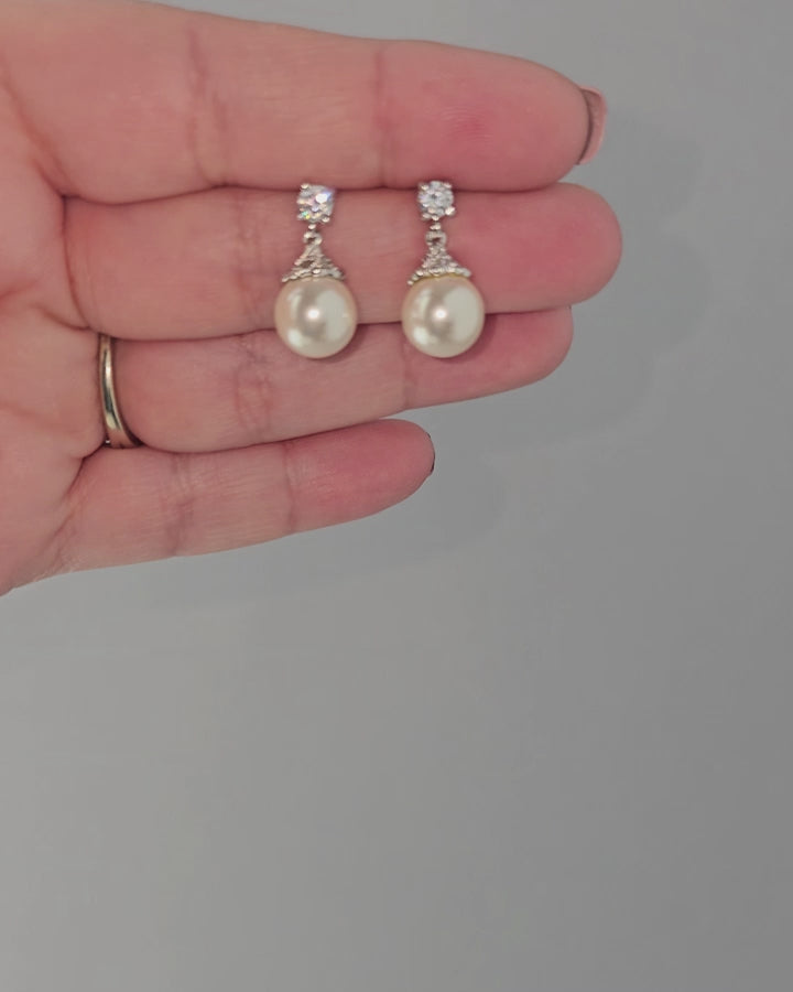 Pearl Vintage Style Earrings Wedding Jewelry - Cassandra Lynne