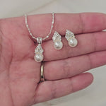Simple Bridesmaid Jewelry Set Silver Crystals Bridal Jewelry- Cassandra Lynne
