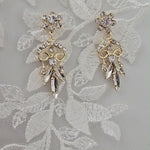 Gold Crystal Wedding Earrings - Cassandra Lynne