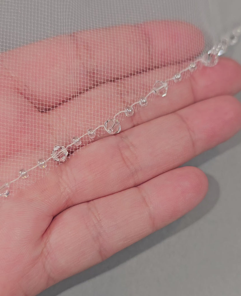 Crystal Beads Glass Beads Wedding Veil Detail