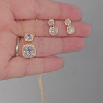 Princess Pave Set pendant and necklace Set Bridal Jewelry - Cassandra Lynne_