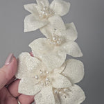 Glitter Wedding Hair Flower with Pearls Boutique Style - Cassandra Lynne
