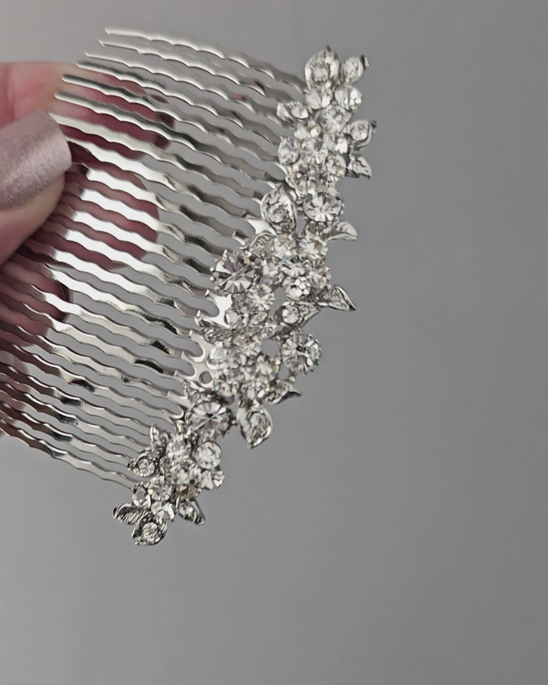 Crystal Flowers Bridal Hair Comb